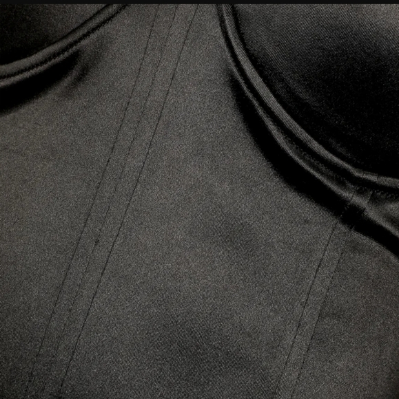 NWT LULU'S SATIN BUSTIER STRAPLESS THONG BODYSUIT W/FULL ZIP SNAP CROTCH STYLE - Picture 5 of 16